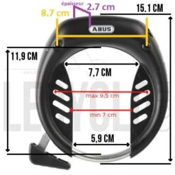 Antivol De Cadre à Clés Tectic 496 De Vélo ABUS -Vélo Accessoires Soldes antivol de cadre a cles tectic 496 de velo abus full 5