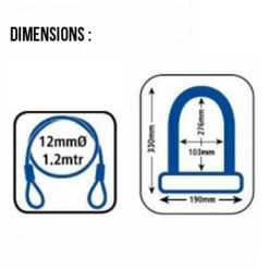 Antivol Vélo Combiné U Et Cable à Clefs - Oxford 7 Antivol Vélo Combiné U Et Cable à Clefs - Oxford -Vélo Accessoires Soldes antivol velo combine u et cable a clefs oxford full 3