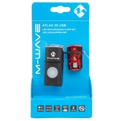 Set D'éclairages Vélo Avant Et Arrière à LED Rechargeables USB Atlas 20 M-Wave 9 Set D'éclairages Vélo Avant Et Arrière à LED Rechargeables USB Atlas 20 M-Wave -Vélo Accessoires Soldes feu arriere velo m wave atlas 20 packaging