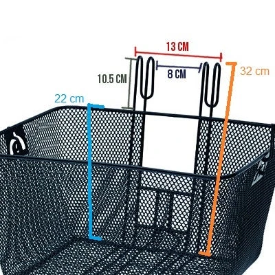 Panier Avant Noir Pour Vélo à Crochets Point 4 Panier Avant Noir Pour Vélo à Crochets Point – Image 2