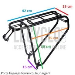 Porte Bagages Vélo Argent Charges Lourdes 35 Kilos Steco -Vélo Accessoires Soldes porte bagages velo argent charges lourdes 35 kilos steco full 3