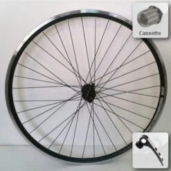 Roue Arrière Vélo 28 Pouces à Cassette Noire Airline Rodi